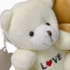 White plush bear keychain, cute pendant, plush toy car bag hanging decoration Application Scenario